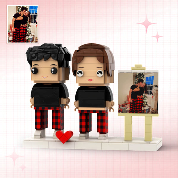 Customizable Fully Body 2 People Custom Brick Figures Christmas Suit Brick Me Figures With Photo