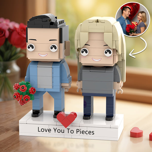 Full Body Customized Brick Figures Universal Interlocking Plastic Toy Thick Engraved Base Christmas Gift For Couples